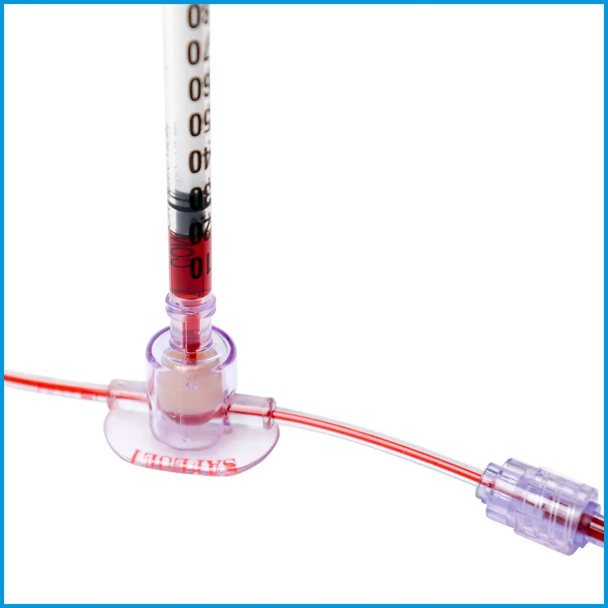 ICU Medicals Nicu Safeset with blood sample